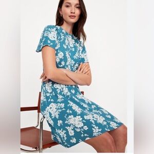 Old Navy Teal Floral Mini Dress